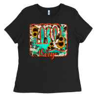 Black virgo turquoise cowhide Ladies Tee - RanaPortraitStore