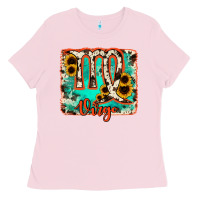 Bubblegum Pink virgo turquoise cowhide Ladies Tee - RanaPortraitStore