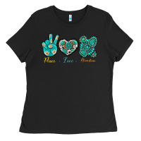 Black Peace Love Gemstone Ladies Tee - BundleAndBundleShop