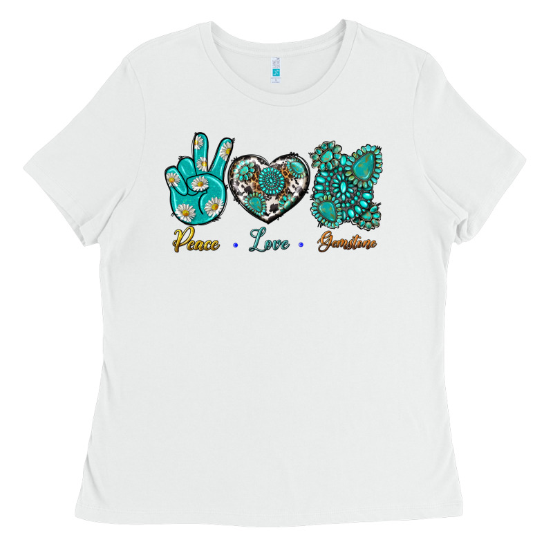 Peace Love Gemstone Ladies Tee by BundleAndBundleShop | Teevron