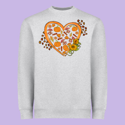 Western Autumn Heart Heavyweight Sweatshirt Designed By Fadigitalartstudio