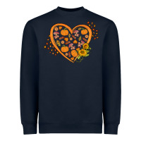 Navy Western Autumn Heart Heavyweight Sweatshirt - FaDigitalArtStudio