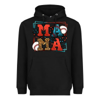 Black leopard baseball mama Mother's Day Heavyweight Hoodie - LillyAllenDesigns