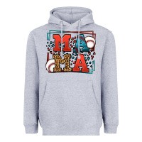Heather Grey leopard baseball mama Mother's Day Heavyweight Hoodie - LillyAllenDesigns