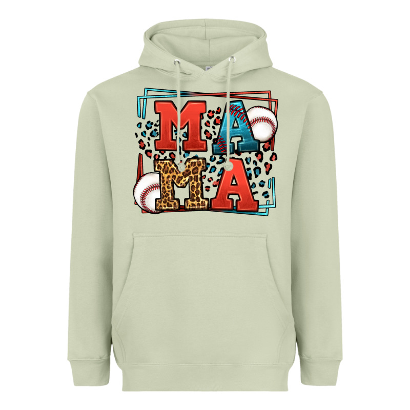 Leopard Baseball Mama Mother's Day Heavyweight Hoodie by LillyAllenDesigns | Teevron