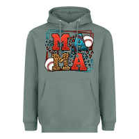 Sage leopard baseball mama Mother's Day Heavyweight Hoodie - LillyAllenDesigns