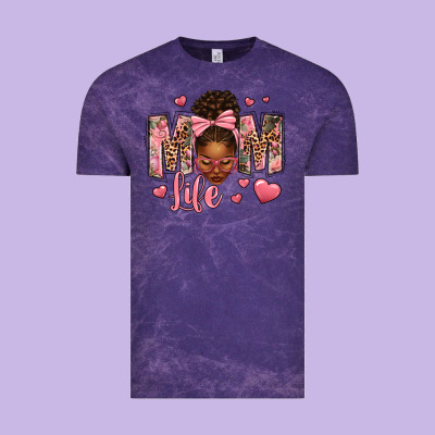Afro Messy Bun Mom Life Vintage Tee Designed By Texasbilliewilder