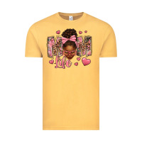 Vintage Mustard Afro Messy Bun Mom Life Vintage Tee - texasbilliewilder