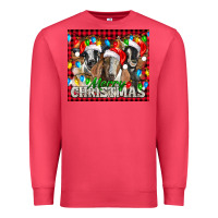 Cardinal Merry Christmas  With Goats Premium Sweatshirt - LillyAllenDesigns