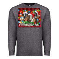 Charcoal Heather Merry Christmas  With Goats Premium Sweatshirt - LillyAllenDesigns