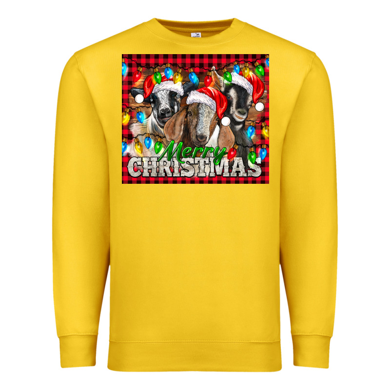 Merry Christmas  With Goats Premium Sweatshirt by LillyAllenDesigns | Teevron