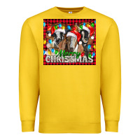 Lemon Merry Christmas  With Goats Premium Sweatshirt - LillyAllenDesigns