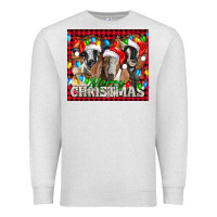 Oatmeal Heather Merry Christmas  With Goats Premium Sweatshirt - LillyAllenDesigns