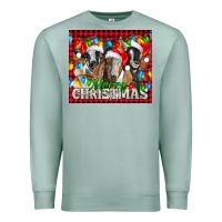 Seafoam Merry Christmas  With Goats Premium Sweatshirt - LillyAllenDesigns