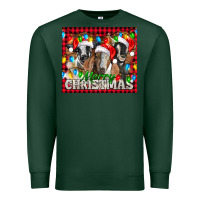 Sports Green Merry Christmas  With Goats Premium Sweatshirt - LillyAllenDesigns