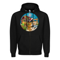 Black Christmas  farm animals Zipper Hoodie - FaDigitalArtStudio