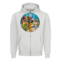 Dove Grey Christmas  farm animals Zipper Hoodie - FaDigitalArtStudio