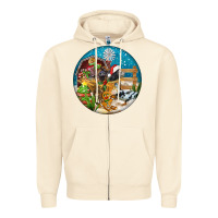 Sandshell Christmas  farm animals Zipper Hoodie - FaDigitalArtStudio