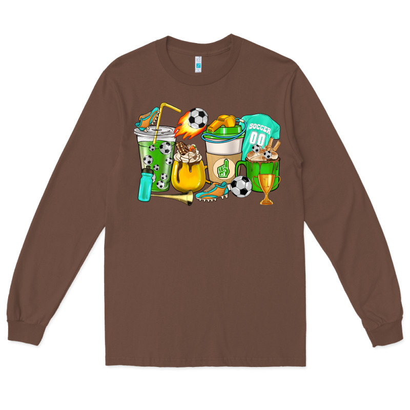 Football Coffee Cups Long Sleeve Tee by HowdyJamesFarm | Teevron