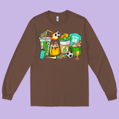 Football Coffee Cups Long Sleeve Tee Designed By Howdyjamesfarm