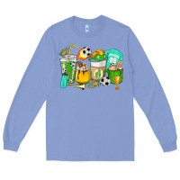 Colony Blue Football coffee cups Long Sleeve Tee - HowdyJamesFarm