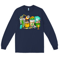 Navy Football coffee cups Long Sleeve Tee - HowdyJamesFarm