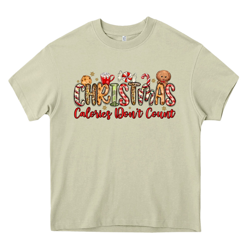 Christmas Calories Dont Count Heavy Core Tee by MaliasSmallBusiness | Teevron
