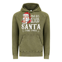 Vintage Olive i'm so good santa came twice christmas pajama funn Vintage Hoodie - tuanDangUi