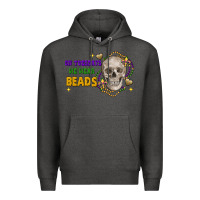 Charcoal Heather on tuesdays we wear beads skull Premium Hoodie - FaDigitalArtStudio