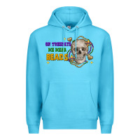 Ocean Blue on tuesdays we wear beads skull Premium Hoodie - FaDigitalArtStudio