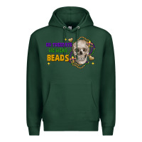 Sports Green on tuesdays we wear beads skull Premium Hoodie - FaDigitalArtStudio