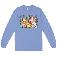 Colony Blue Easter bunny and chicks with floral Long Sleeve Tee - RanaPortraitStore