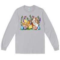 Moon Dust Easter bunny and chicks with floral Long Sleeve Tee - RanaPortraitStore