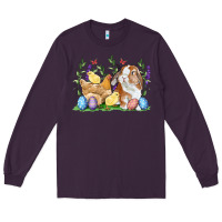 Plum Easter bunny and chicks with floral Long Sleeve Tee - RanaPortraitStore