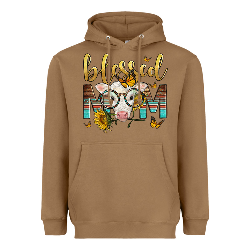 Western Blessed Mom Baby Calf Mother's Day Heavyweight Hoodie by LillyAllenDesigns | Teevron