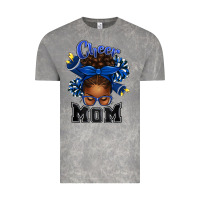 Cloud Rock Cheer Mom Afro Messy Bun Vintage Tee - texasbilliewilder