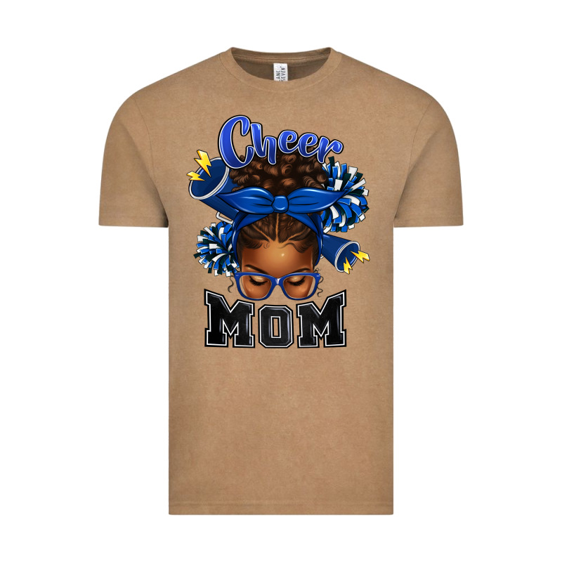 Cheer Mom Afro Messy Bun Vintage Tee by texasbilliewilder | Teevron