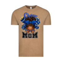 Vintage Coffee Cheer Mom Afro Messy Bun Vintage Tee - texasbilliewilder
