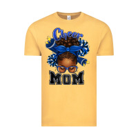 Vintage Mustard Cheer Mom Afro Messy Bun Vintage Tee - texasbilliewilder