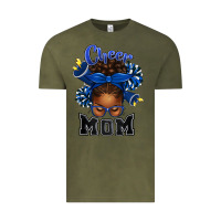 Vintage Olive Cheer Mom Afro Messy Bun Vintage Tee - texasbilliewilder