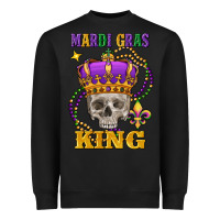 Black Skull Mardi Gras king Heavyweight Sweatshirt - FaDigitalArtStudio