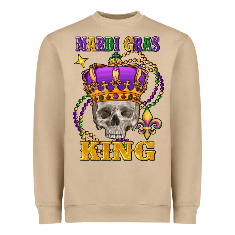 Skull Mardi Gras King Heavyweight Sweatshirt by FaDigitalArtStudio | Teevron