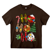Chocolate Brown ho ho ho with Heavy Core Tee - MaliasSmallBusiness