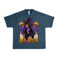 Midnight Navy Bad Witch Black Woman Urban Heavy Tee - texasbilliewilder