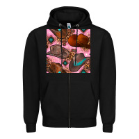Black western cowboy hat seamless pattern Zipper Hoodie - BundleAndBundleShop