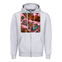 Heather Grey western cowboy hat seamless pattern Zipper Hoodie - BundleAndBundleShop