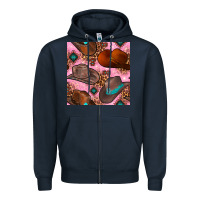 Navy western cowboy hat seamless pattern Zipper Hoodie - BundleAndBundleShop