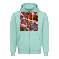 Seafoam western cowboy hat seamless pattern Zipper Hoodie - BundleAndBundleShop