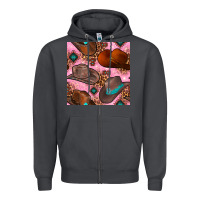 Smoke western cowboy hat seamless pattern Zipper Hoodie - BundleAndBundleShop