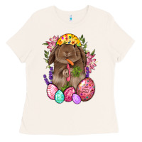 Bone Rabbit And Carrot Easter Ladies Tee - BundleAndBundleShop